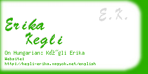 erika kegli business card